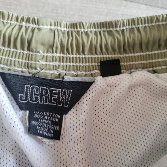 J.Crew Mens Green Elastic Waist Drawstring Shorts Back Pocket Mesh Lining Size M - Picture 3 of 4